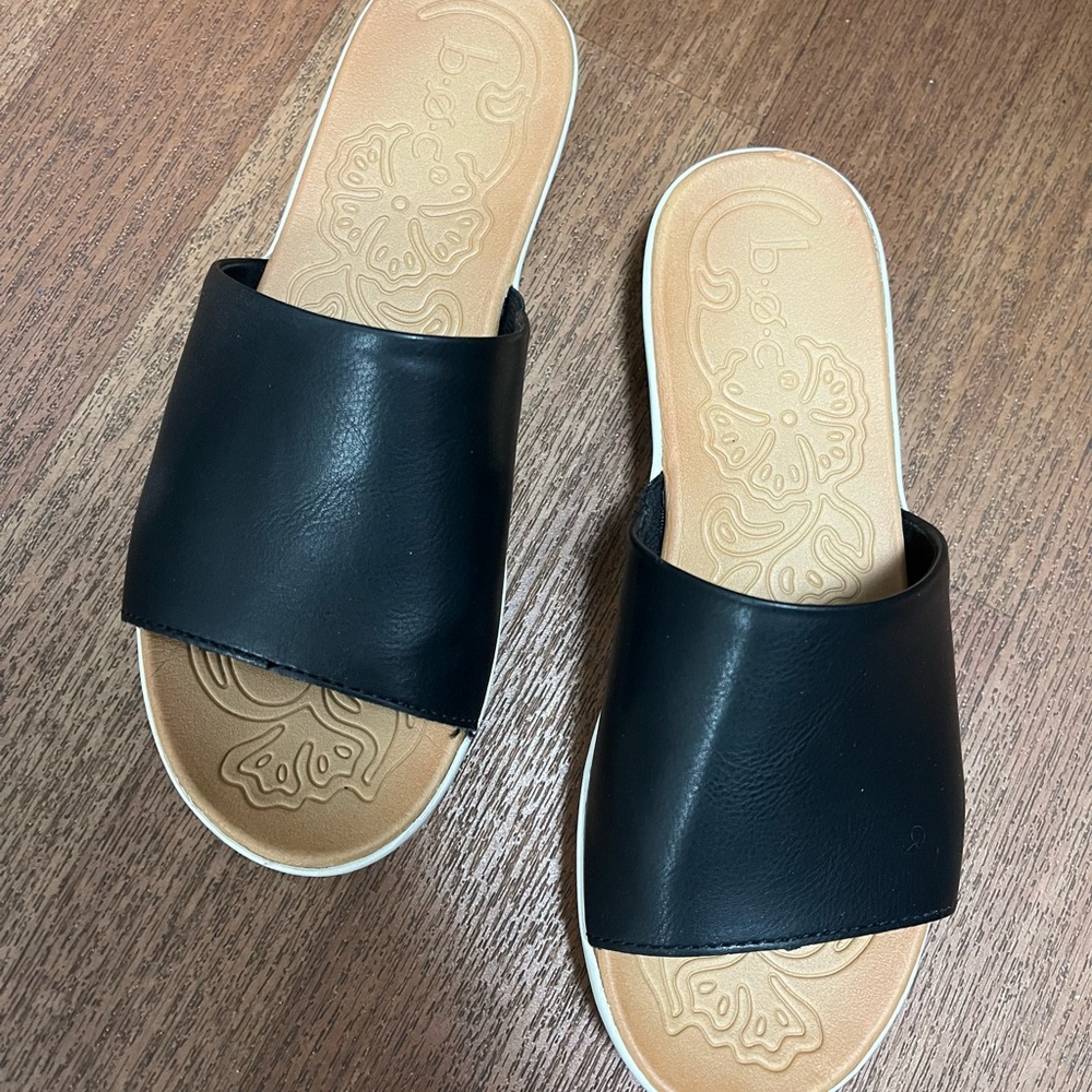 B.O.C. (By Born) Black Slide Sandals,size 7